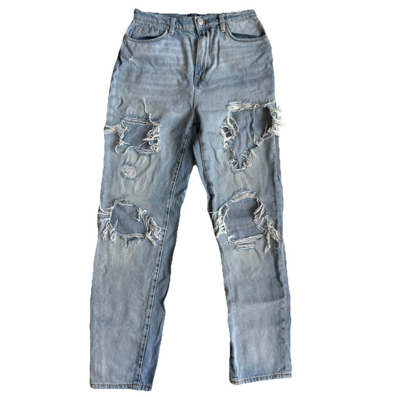 BDG Urban Outfitters Mom High Rise Jeans Size 28 with Heavy Distressing Light - Picture 1 of 6